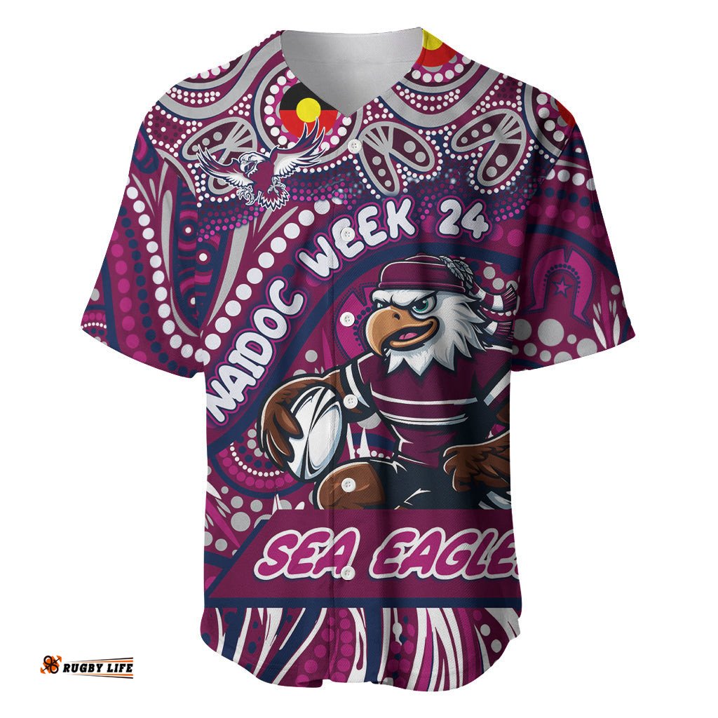 Custom Australia NAIDOC Week 2024 Baseball Jersey Shirt Sea Eagles Mascot Keep The Fire Burning