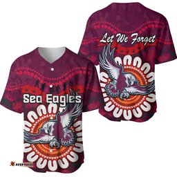 Sea Eagles Rugby ANZAC Baseball Jersey Shirt Camouflage Poppy