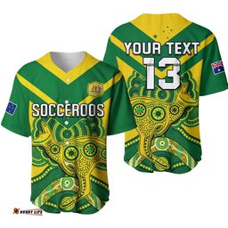 Custom Text and Number Australia Soccer Baseball Jersey Shirt Champions Aboriginal Kangaroos World Cup Football Socceroos Ver.01