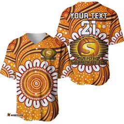 Custom Personalised Perth Scorchers Cricket Baseball Jersey Shirt Aboriginal