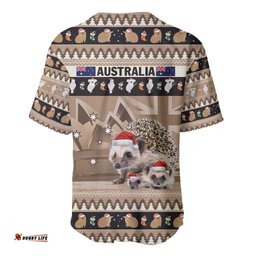 Aussie Echidna Baseball Jersey Shirt Merry Christmas