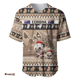 Aussie Echidna Baseball Jersey Shirt Merry Christmas