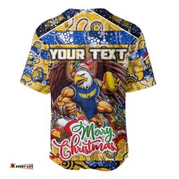 Custom Eagles Football Merry Christmas Baseball Jersey Shirt Indigenous Australian Art
