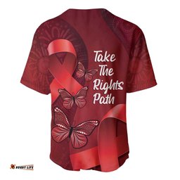 Australia AIDS Awareness Month Baseball Jersey Shirt Take The Rights Path Aboriginal Art