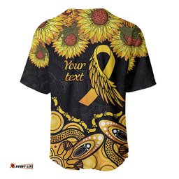 Be Bold Go Gold Aboriginal Ribbon Childhood Personalised Baseball Jersey Shirt