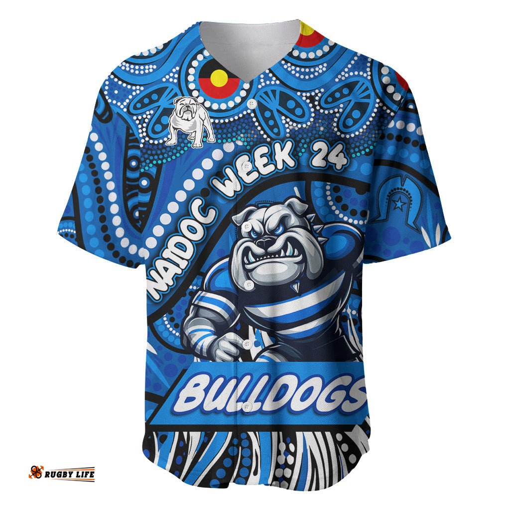 Custom Australia NAIDOC Week 2024 Baseball Jersey Shirt Bulldogs Mascot Keep The Fire Burning