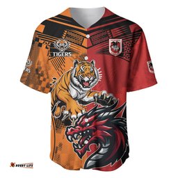 Custom Dragons and Tigers Baseball Jersey Shirt Rugby Mascot With Sporty Style