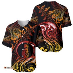 New Zealand Baseball Jersey Shirt Aotearoa Manaia Maori Fern Tattoo Arty