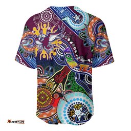 Personalised Eagles NAIDOC Week 2024 Baseball Jersey Shirt Australia Aboriginal Dot Painting