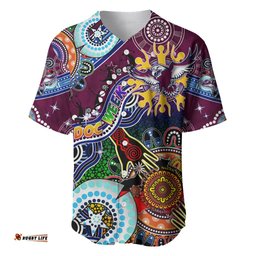Personalised Eagles NAIDOC Week 2024 Baseball Jersey Shirt Australia Aboriginal Dot Painting