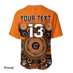 Custom Text and Number Perth Scorchers Baseball Jersey Shirt Aboriginal Sunshine