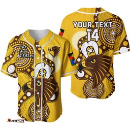 Custom Text And Number Hawthorn Football NAIDOC Baseball Jersey Shirt Hawks For Our Elders Indigenous Ver.02