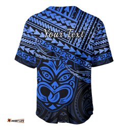 Personalised Matariki New Zealand Baseball Jersey Shirt Maori New Year Tiki Blue Version
