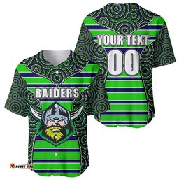 NRL Raiders Baseball Jersey Shirt Mix Dot Aboriginal
