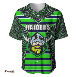 NRL Raiders Baseball Jersey Shirt Mix Dot Aboriginal