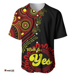 Personalised Australia Walk For Yes Baseball Jersey Shirt Indigenous Voice Aboriginal Red Vibe