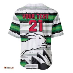 NRL Rabittohs Australia Day Custom Baseball Jersey Shirt Sydney Opera House Glory Glory