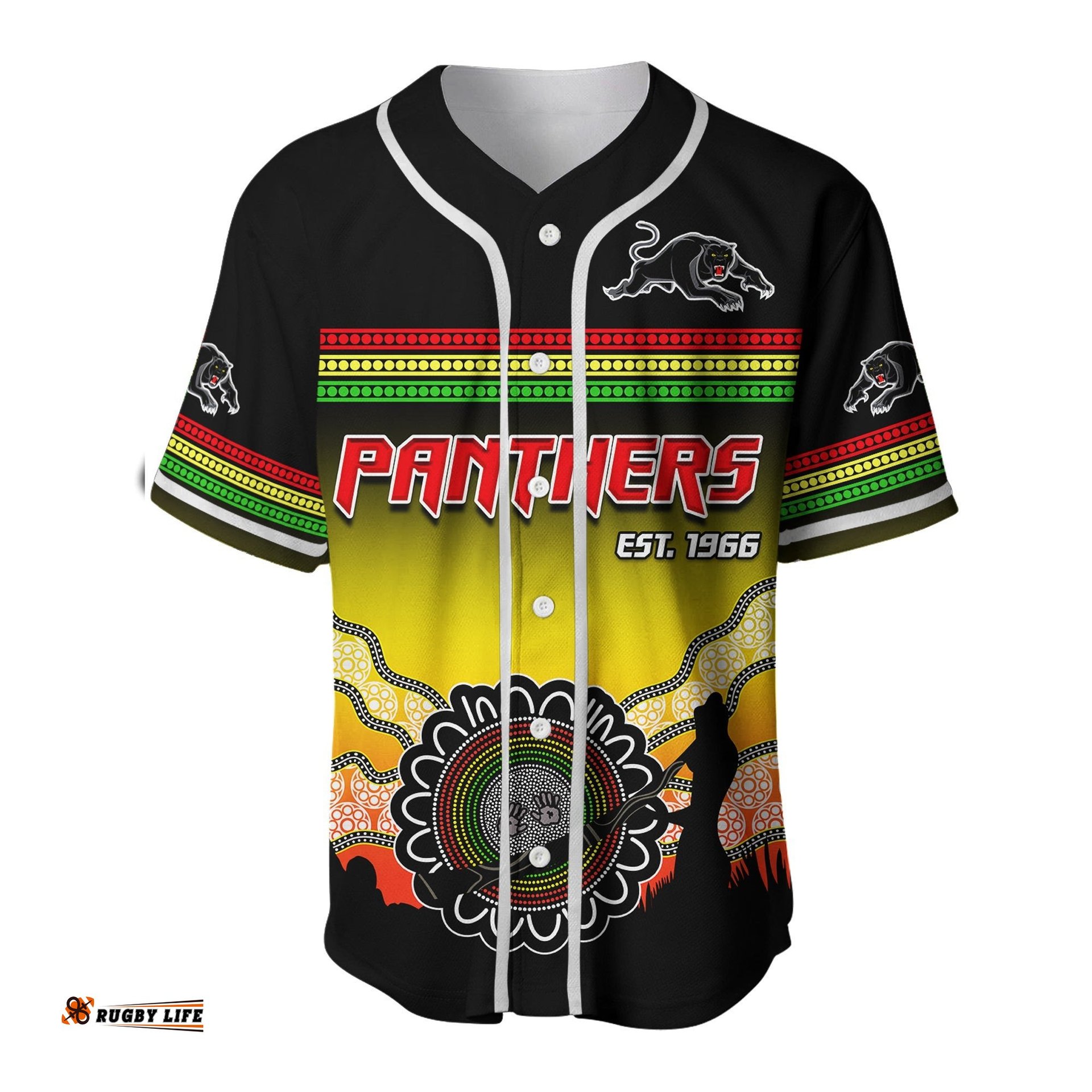 Panthers Baseball Jersey Shirt Go The Mighty Penrith Aboriginal Ver.02