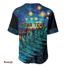 Matariki Te Tau Hou Maori Baseball Jersey Shirt New Zealand Silver Fern Night Starry Sky