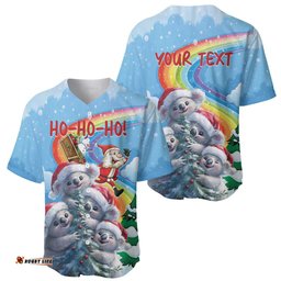 Personalised Australia Koala Christmas Baseball Jersey Shirt Santa Claus Ho Ho Ho