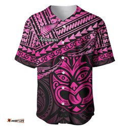 Matariki New Zealand Baseball Jersey Shirt Maori New Year Tiki Pink Version