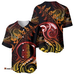 New Zealand Baseball Jersey Shirt Aotearoa Hei Tiki Maori Fern Tattoo Arty