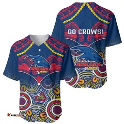Adelaide Crows Football Baseball Jersey Shirt Aboriginal Mix Polynesian Pattern