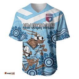 Custom NSW Blues Cockroach Blooded Aboriginal Inspired Baseball Jersey Shirt