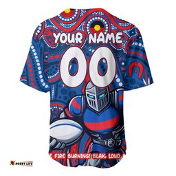 Custom Australia NAIDOC Week 2024 Baseball Jersey Shirt Newcastle Knights Mascot Keep The Fire Burning