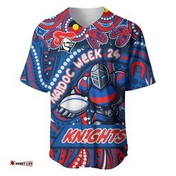 Custom Australia NAIDOC Week 2024 Baseball Jersey Shirt Newcastle Knights Mascot Keep The Fire Burning