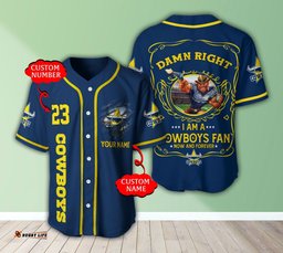 North Queensland Cowboys NRL 3D Personalized Baseball Jersey Shirt Damn Right