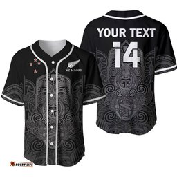 Custom Text And Number New Zealand Tiki Rugby Baseball Jersey Shirt NZ Maori Koru Pattern Ver.02