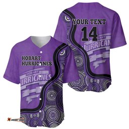 Custom Hobart Hurricanes Baseball Jersey Shirt Indigenous Art Grunge Style