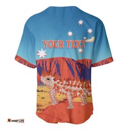 Personalised Australia Thorny Devil Baseball Jersey Shirt Nature's Armored Knights Aussie Uluru