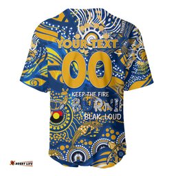 Custom NAIDOC Week 2024 Eagles Baseball Jersey Shirt Aboriginal Animals Keep The Fire Burning