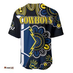NRL North Queensland Cowboys Rugby Baseball Jersey Shirt Est 1992 Aboriginal