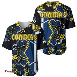 NRL North Queensland Cowboys Rugby Baseball Jersey Shirt Est 1992 Aboriginal