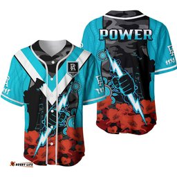 Port Adelaide Football ANZAC Baseball Jersey Shirt Power Aboriginal Mix Poppy Camouflage Ver.02