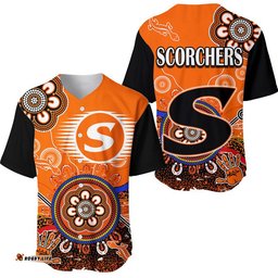 Perth Scorchers Baseball Jersey Shirt Cricket Indigenous Aboriginal Lizard Version