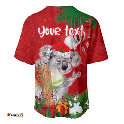 Personalised Koala Lover Baseball Jersey Shirt Australia Koalaty Merry Christmas Aboriginal