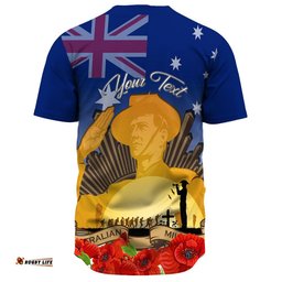 Custom Australia Anzac Day Soldier Salute Baseball Jersey Shirt