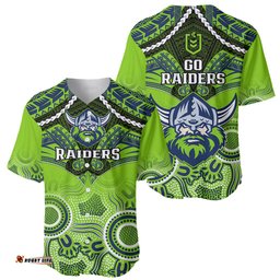 Raiders Rugby Baseball Jersey Shirt Canberra 1981 Aboriginal Mix Polynesian Pattern