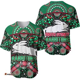 South Sydney Indigenous Rabbitohs Dot Art Style Baseball Jersey Shirt