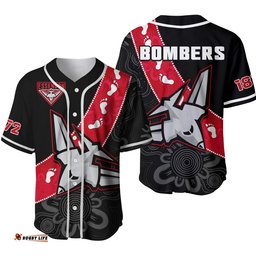 Essendon Football Baseball Jersey Shirt Go Bombers 1872 Aboriginal Art
