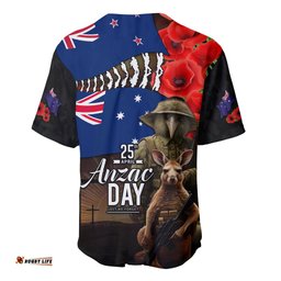 New Zealand and Australia ANZAC Day Baseball Jersey Shirt National Flag mix Kiwi Bird and Kangaroo Soldier Style