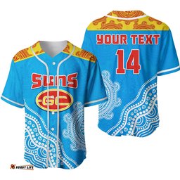 Custom Text And Number Suns Baseball Jersey Shirt Go Sunnies Aboriginal Simple Style Ver.02