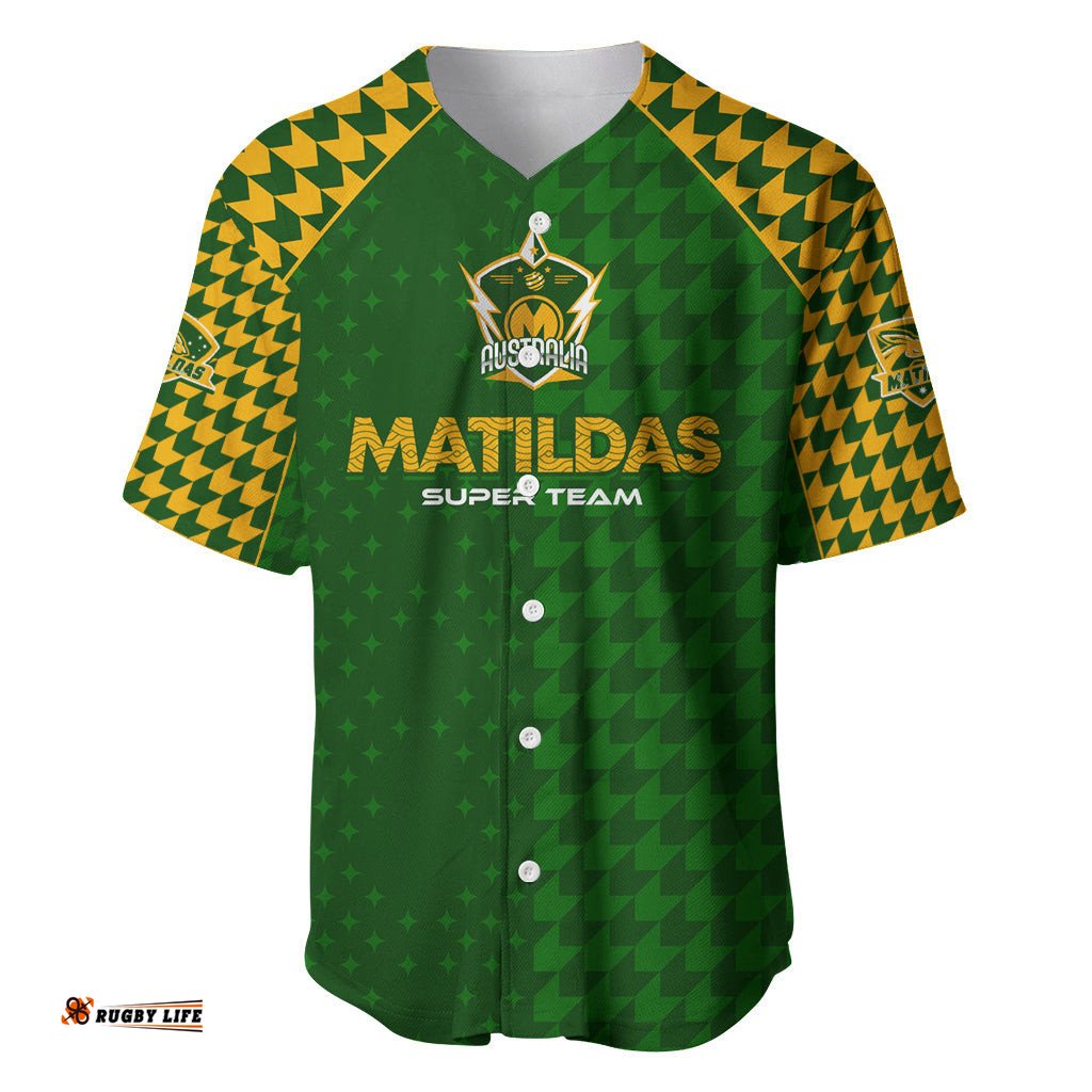 Personalised Australia Soccer Matildas Baseball Jersey Shirt Super Team