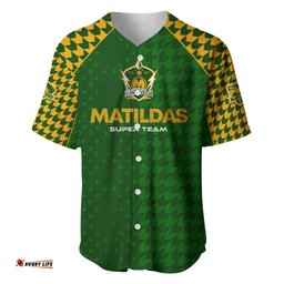Personalised Australia Soccer Matildas Baseball Jersey Shirt Super Team