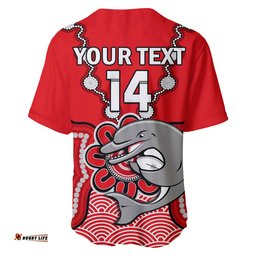 Custom Text And Number Dolphins Rugby Baseball Jersey Shirt Indigenous Black Artsy