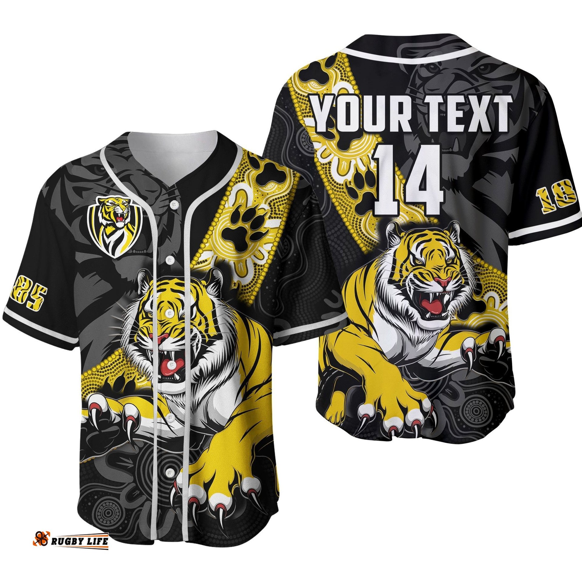 Custom Text And Number Richmond Football Baseball Jersey Shirt Tigers 1885 Indigenous Basic Style Ver.02